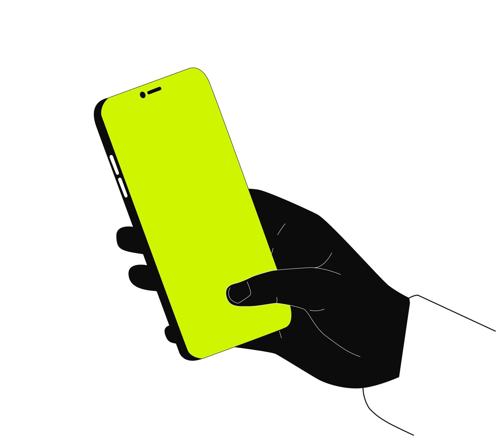 une main tenant un téléphone