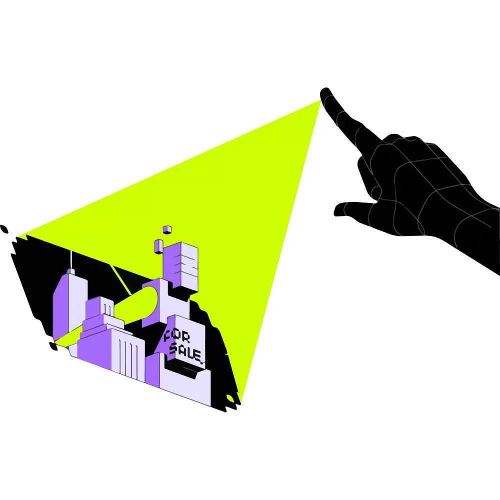 illustration d'une main créant une ville